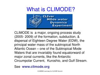 What is CLIMODE?