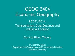 GEOG 3404 Economic Geography