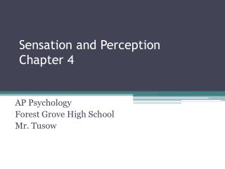 Sensation and Perception Chapter 4