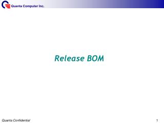 Release BOM