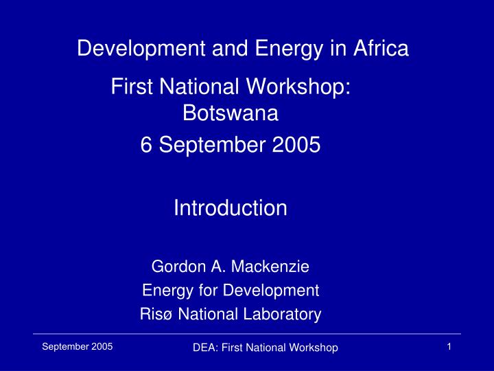 development and energy in africa