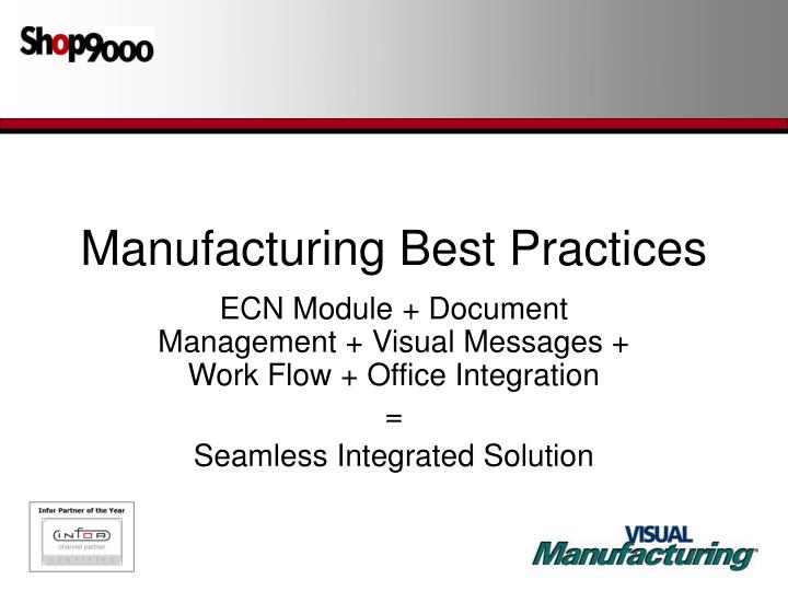 manufacturing best practices