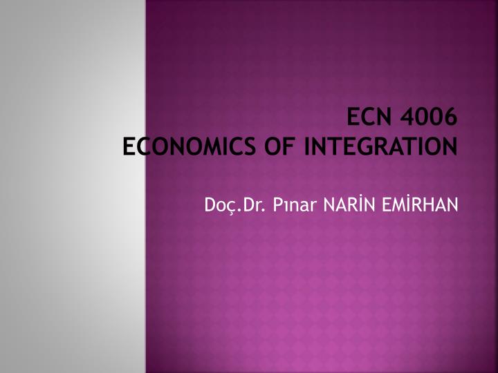 ecn 4006 economics of integration