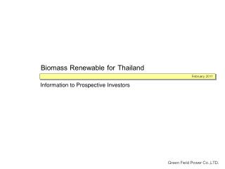 Biomass Renewable for Thailand