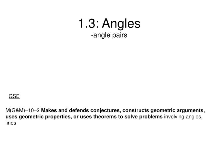 1 3 angles angle pairs