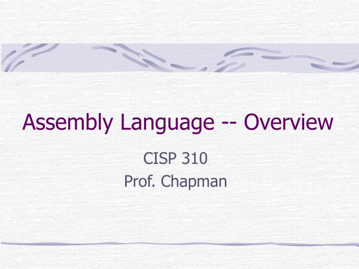assembly language overview