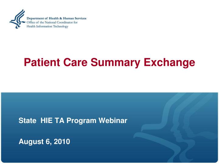 patient care summary exchange
