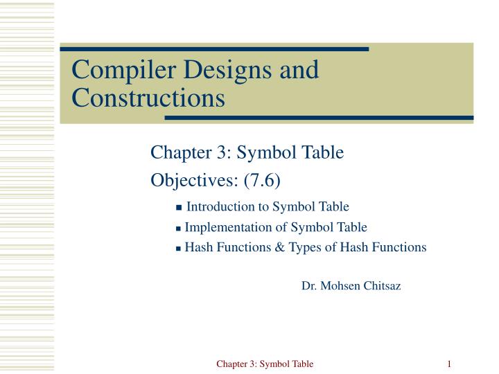 compiler designs and constructions