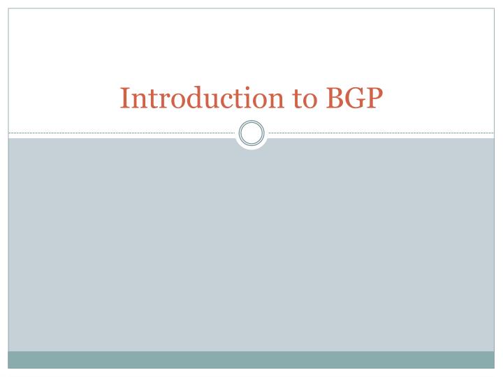 introduction to bgp