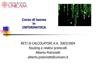 corso di laurea in informatica
