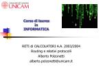 Corso di laurea in INFORMATICA - slide 1