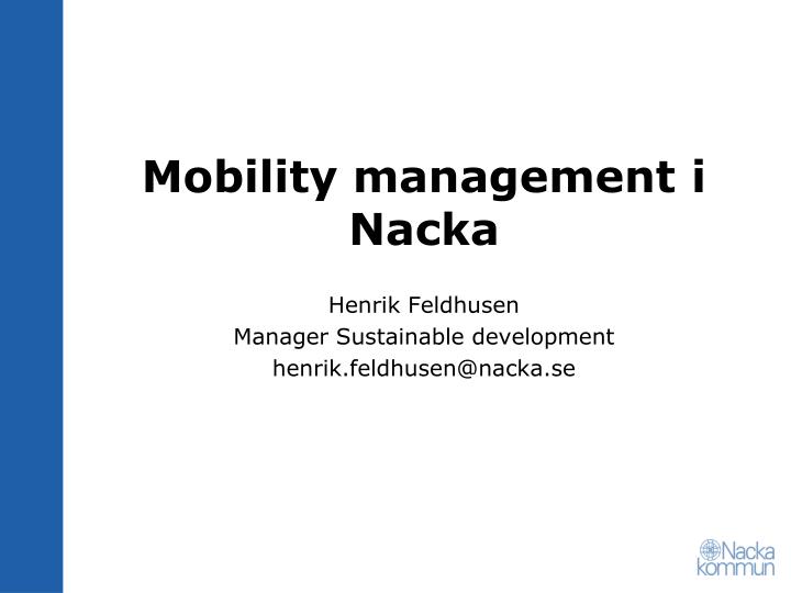 mobility management i nacka