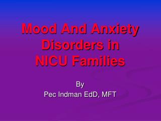 Mood And Anxiety Disorders in NICU Families