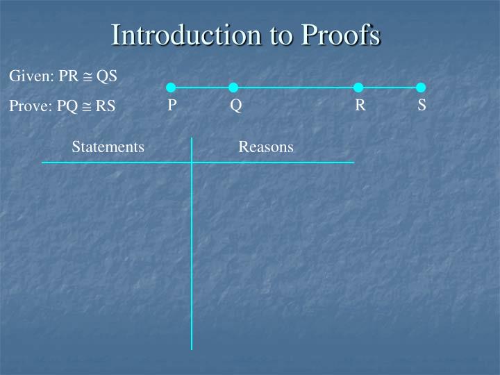introduction to proofs