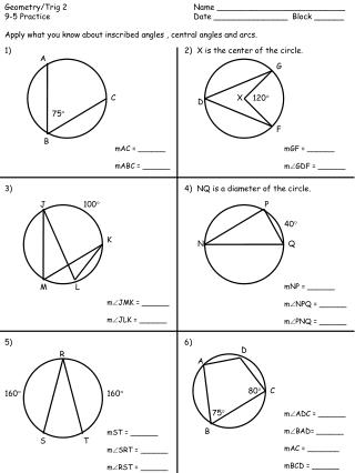 Geometry/Trig 2			Name __________________________