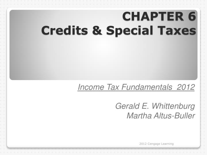 chapter 6 credits special taxes