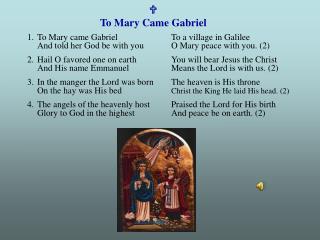 U To Mary Came Gabriel