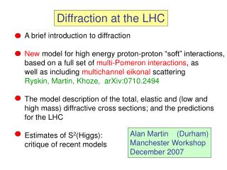 Diffraction at the LHC