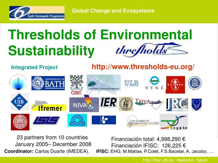 thresholds of environmental sustainability