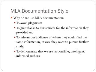 MLA Documentation Style