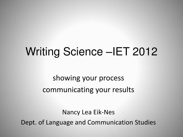 writing science iet 2012