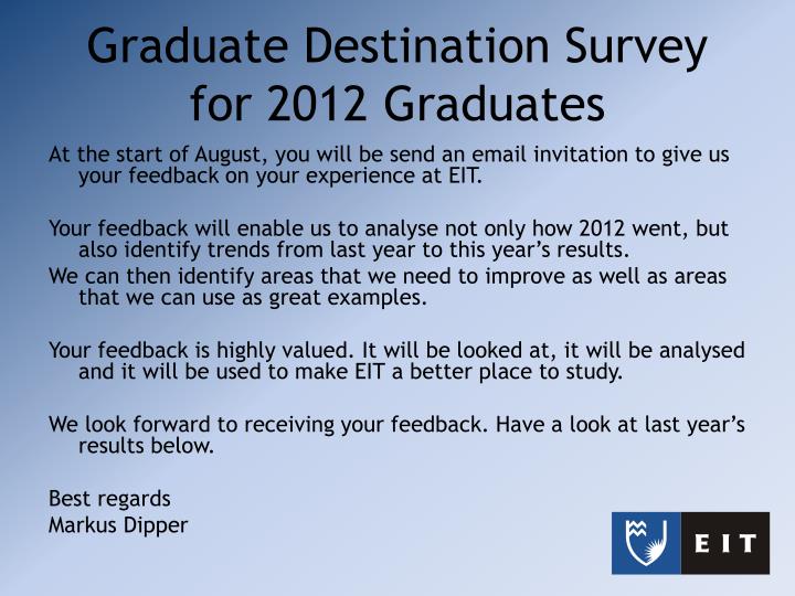 graduate destination survey for 2012 graduates