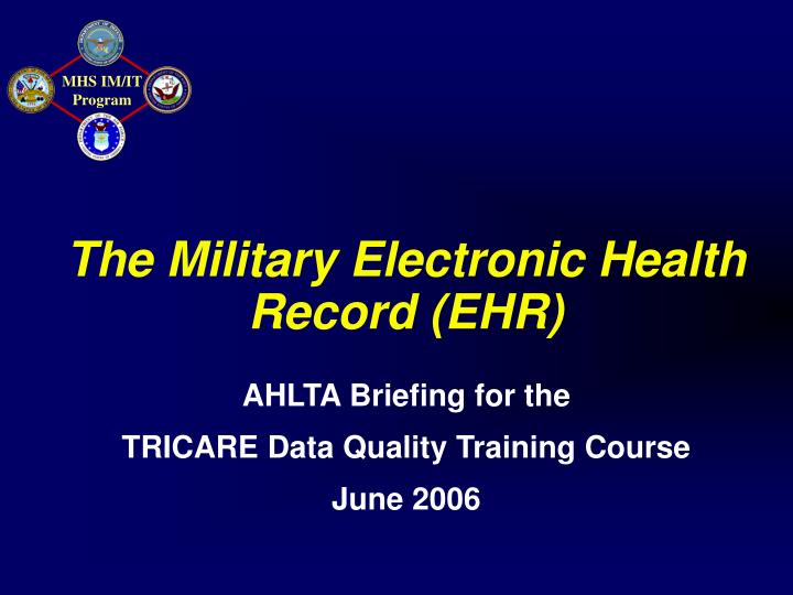 the military electronic health record ehr