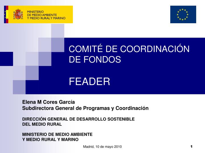 comit de coordinaci n de fondos feader