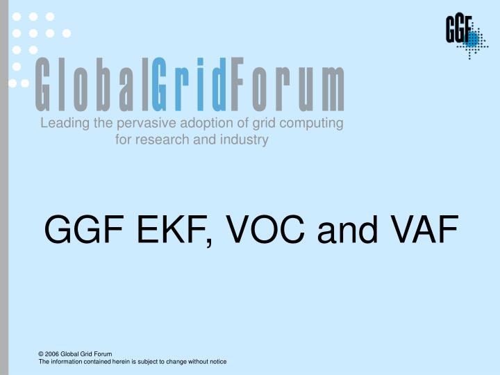 ggf ekf voc and vaf