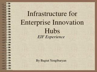 Infrastructure for Enterprise Innovation Hubs