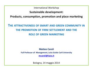 International Workshop Sustainable development :