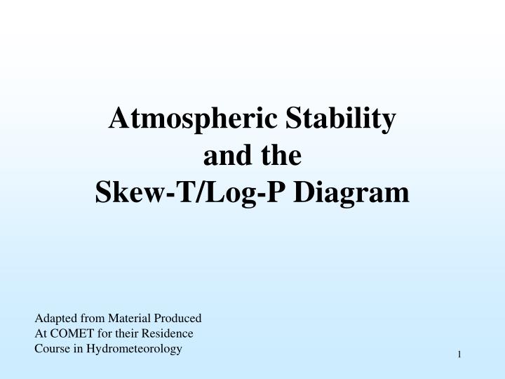 atmospheric stability and the skew t log p diagram