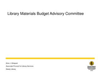 Library Materials Budget Advisory Committee