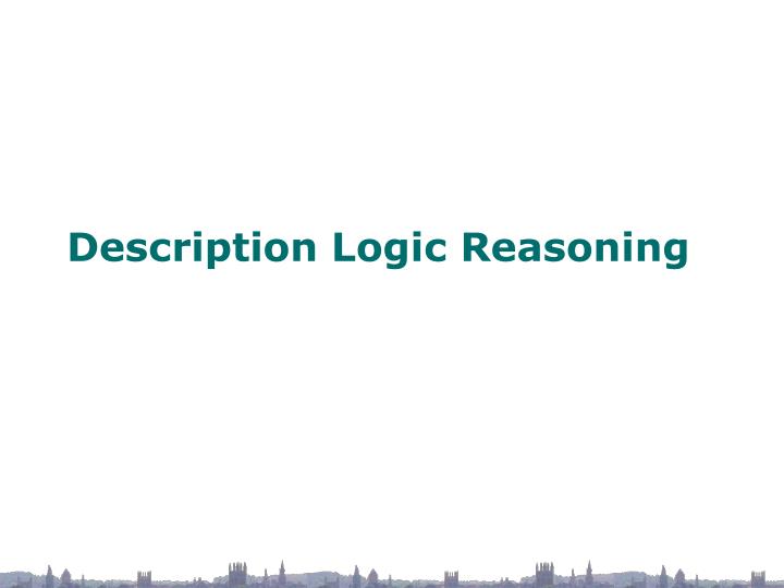 description logic reasoning