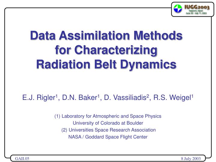 data assimilation methods for characterizing radiation belt dynamics