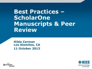 Best Practices – ScholarOne Manuscripts &amp; Peer Review