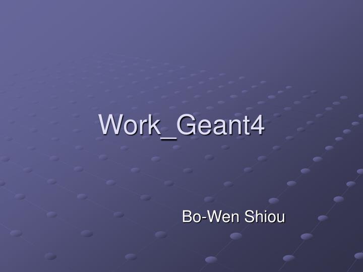 work geant4