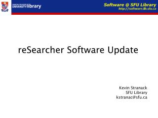 reSearcher Software Update