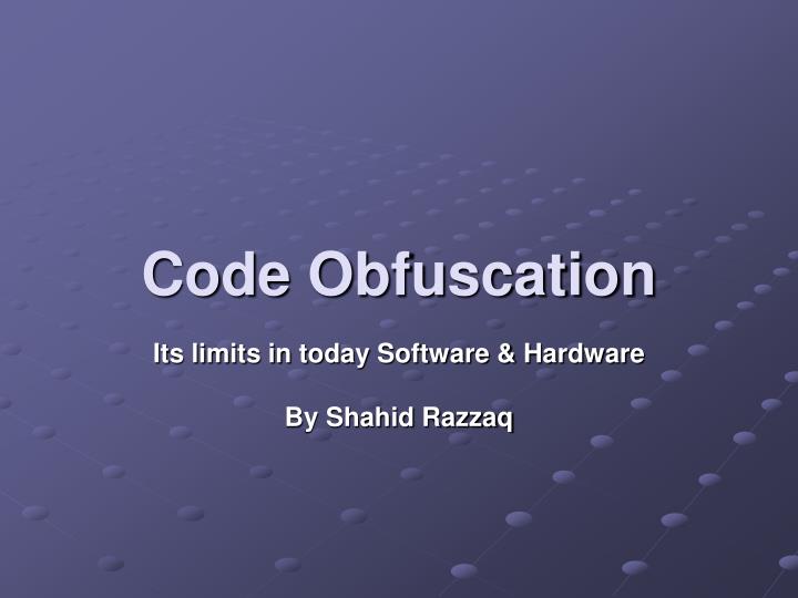 code obfuscation