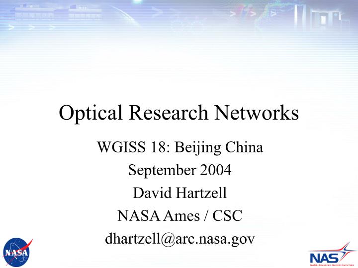 optical research networks
