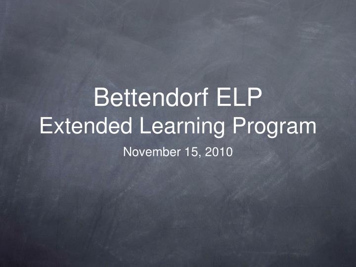 bettendorf elp extended learning program