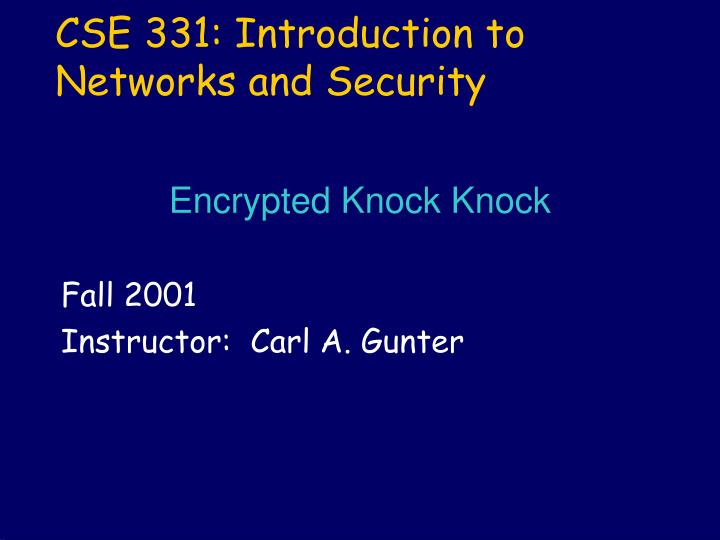 cse 331 introduction to networks and security
