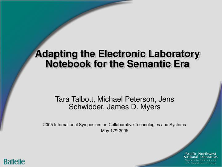 adapting the electronic laboratory notebook for the semantic era