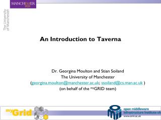 An Introduction to Taverna