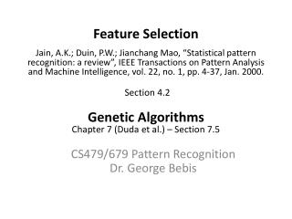 CS479/679 Pattern Recognition Dr. George Bebis