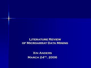 Literature Review of Microarray Data Mining