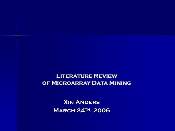 literature review of microarray data mining