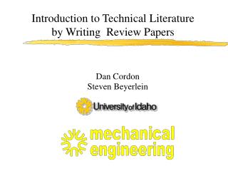 Introduction to Technical Literature by Writing Review Papers