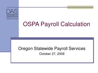 OSPA Payroll Calculation