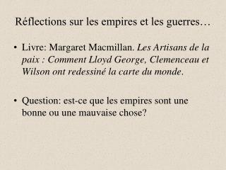 r flections sur les empires et les guerres